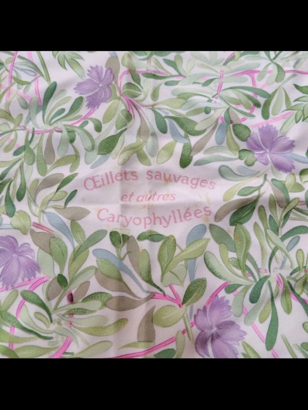 Hermes Pink Floral Print Silk Square Scarf